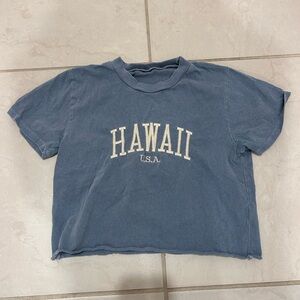 Blue Teenager Shirt with 'HAWAII U.S.A.' Print